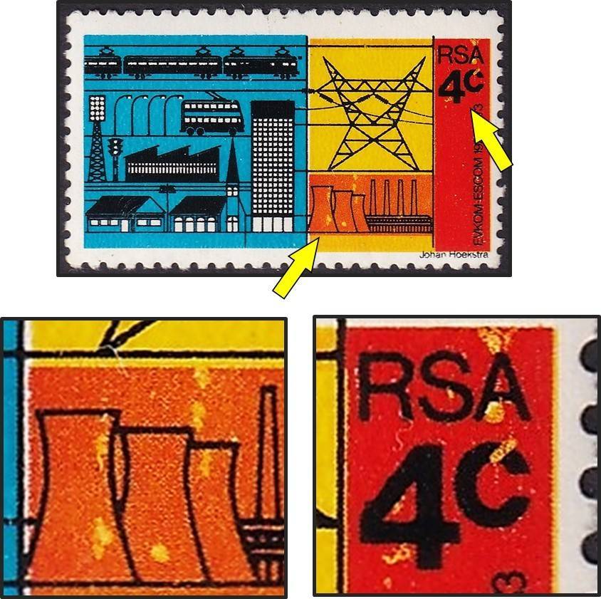 1973 RSA 4c UMM(**) Variety - Missing Colour/Blobs in various positions
