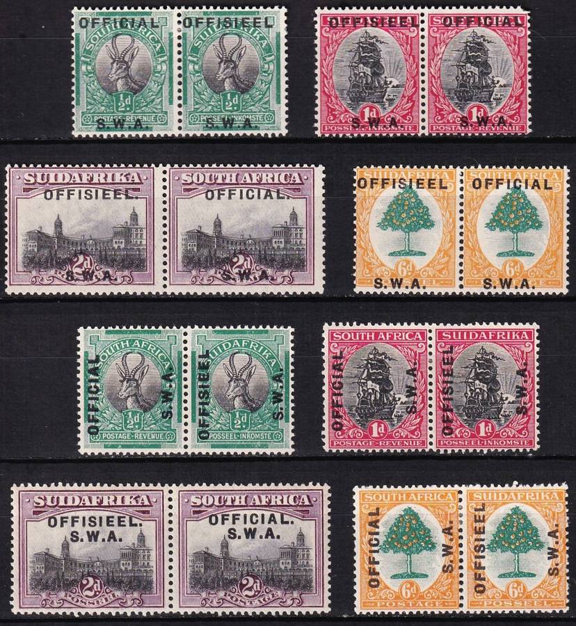 1929 SWA CC.5-8 & CC.9-12 OFFICIAL Overprinted MM(*) Sets