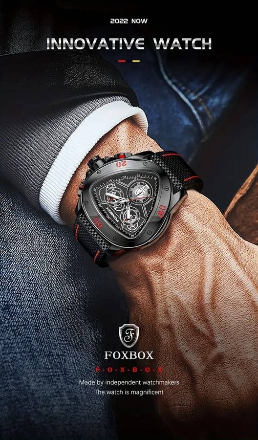 FOXBOX Innovative Military "Snake Head" Sport Chronograph Watch