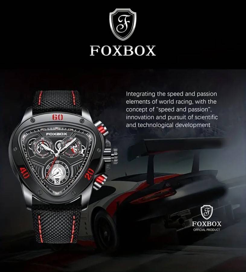 FOXBOX Innovative Military "Snake Head" Sport Chronograph Watch