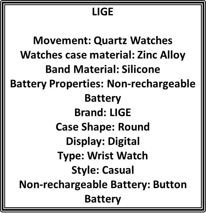 Top Brand LIGE Sports Chronograph Men's Watch, Luxury Luminous Quartz Clock, Large Dial