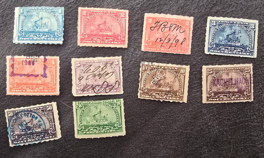 High CV!!! The warship revenue stamps 1898