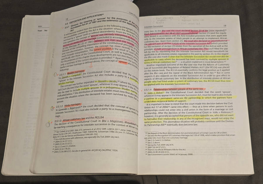 Textbook: Law of succession 5th Ed
