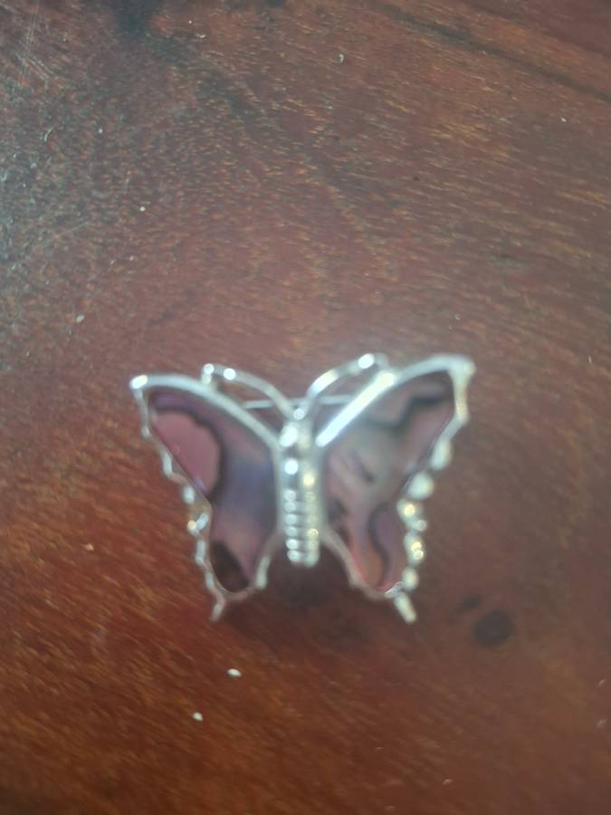 Abalone Butterfly Brooch vintage
