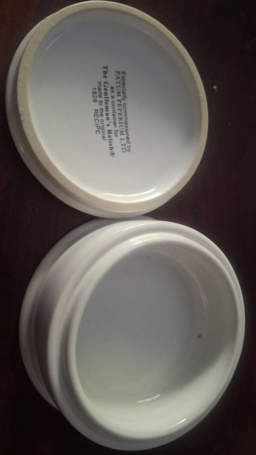 Gentleman's relish bowl with lid vintage