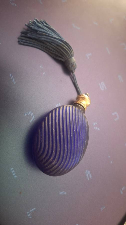 Blue perfume bottle
