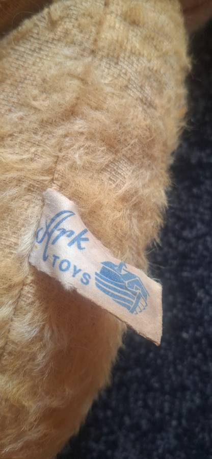HUGE MOHAIR VINTAGE ARK TEDDY BEAR  1950'S