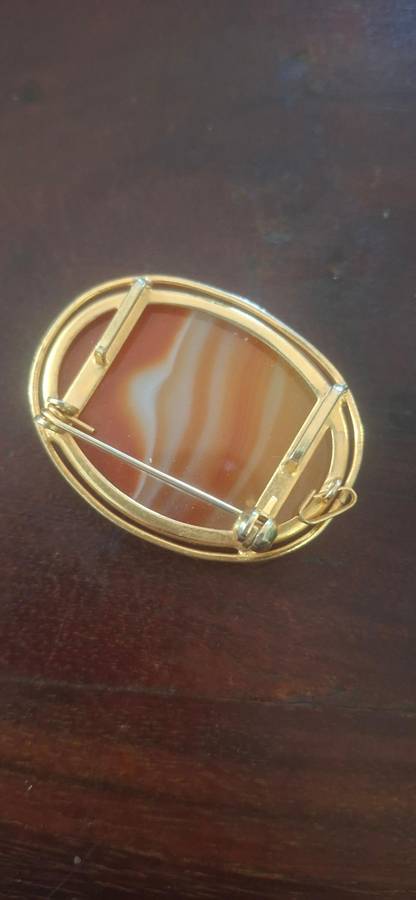Orange Agate Brooch vintage
