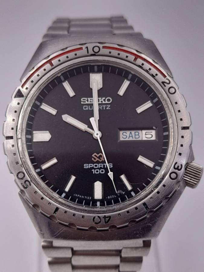 Seiko SQ Sports 100 WORKING 35mm ex crown 41mm lug to lug
