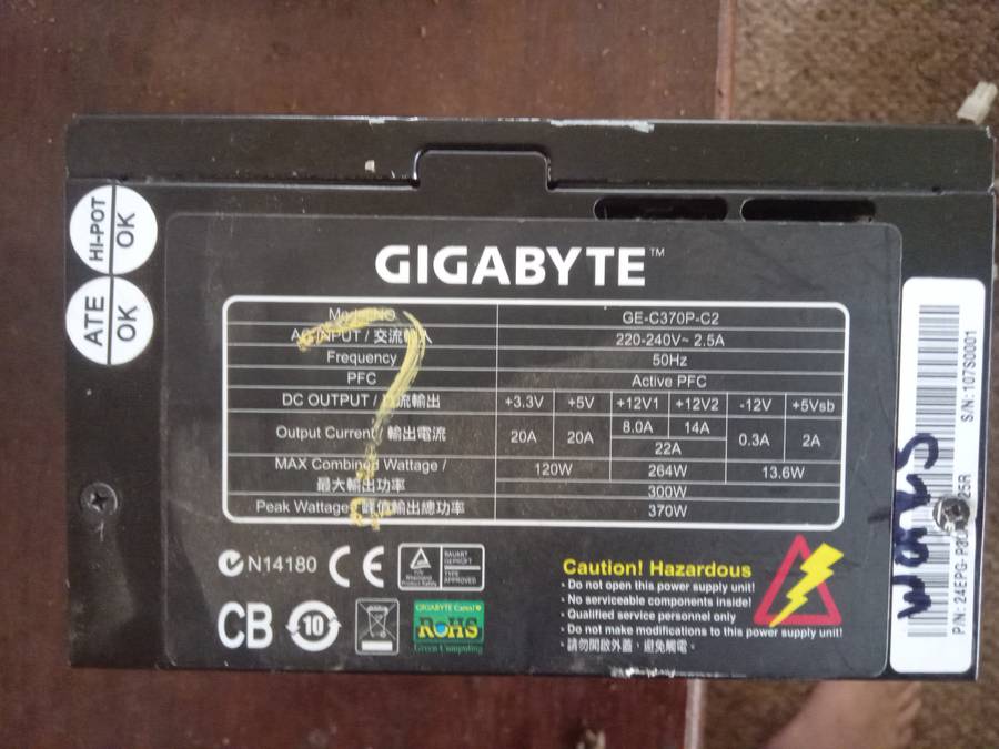 370W gigabyte psu