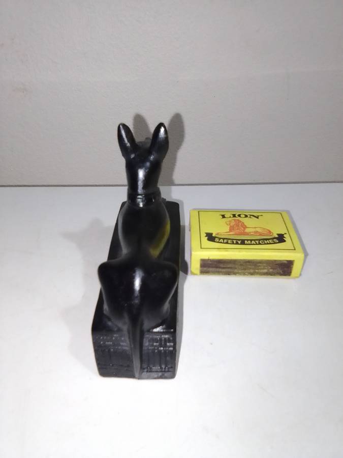 Souvenir Egyptian Deity Anubis Jackal Figurine is made of Basalt Stone, hand Crafted and polished.