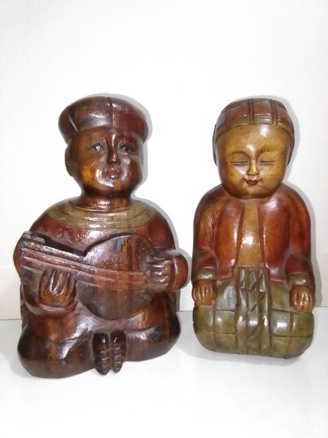 Very Rare Antique Collectable Chinese Carved Wood Ancestor Statues copy from 19th Century figurines.
