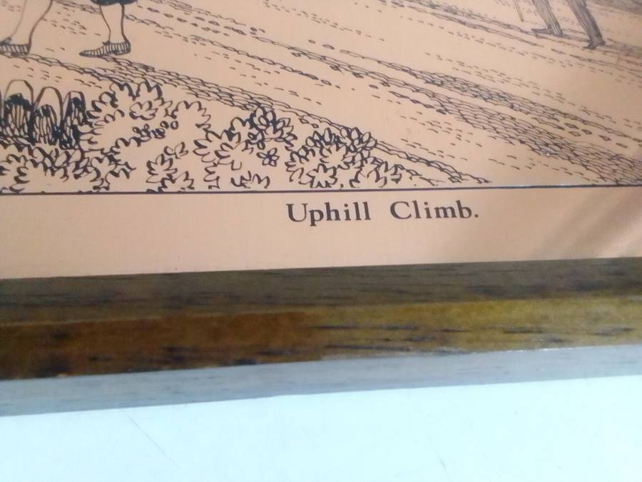 Quality Copper Etchings paintings. Copper wall art Vintage English Art Picture of a Uphill Climb.