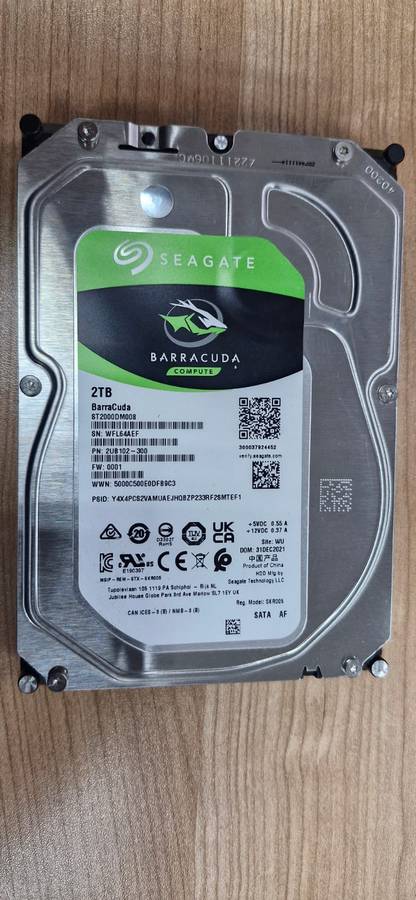 2TB Seagate Harddrive 3.5"