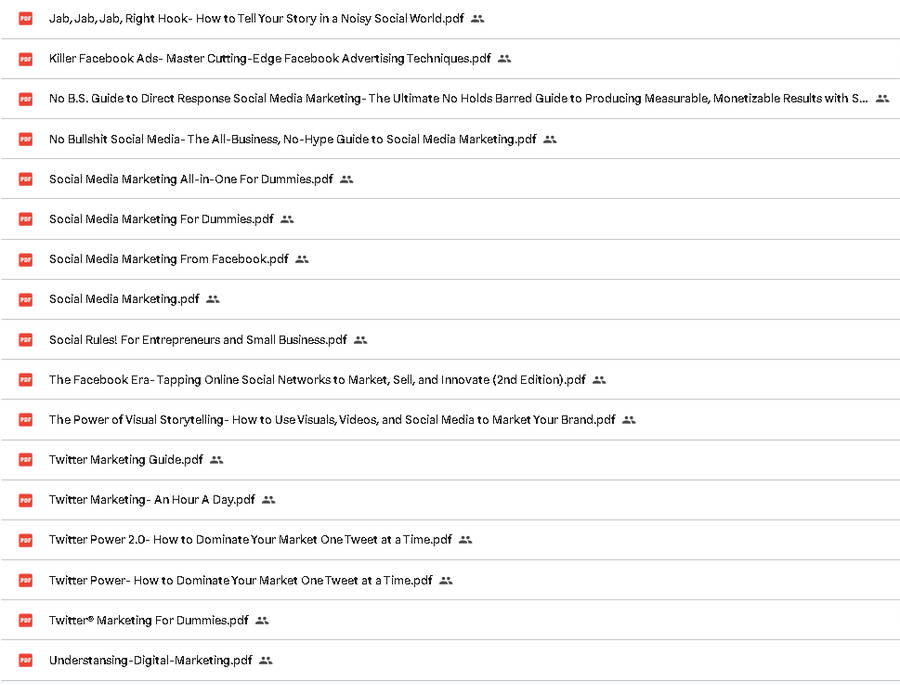 30 Social Media Marketing Ebooks - Titles In The Images