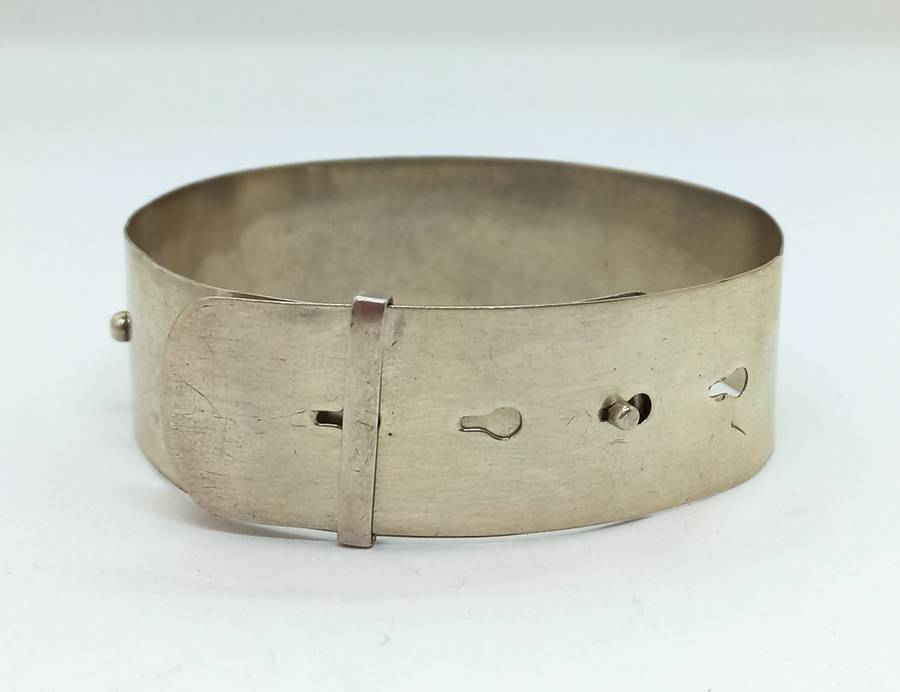 Wide Vintage Silver Cuff Bangle - 14.5g