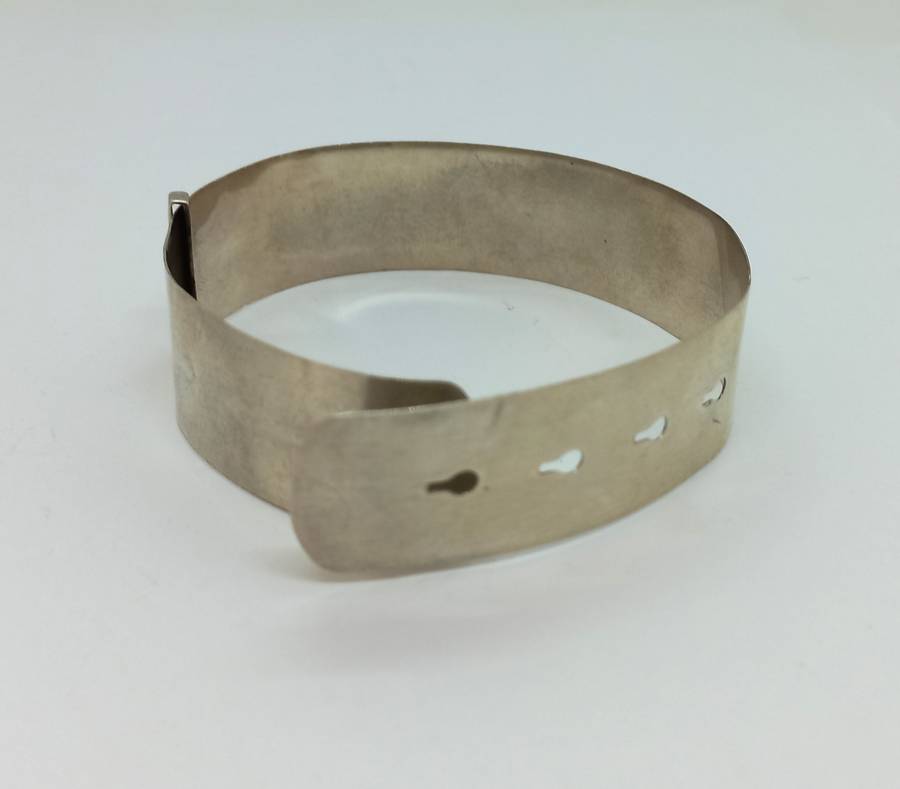 Wide Vintage Silver Cuff Bangle - 14.5g