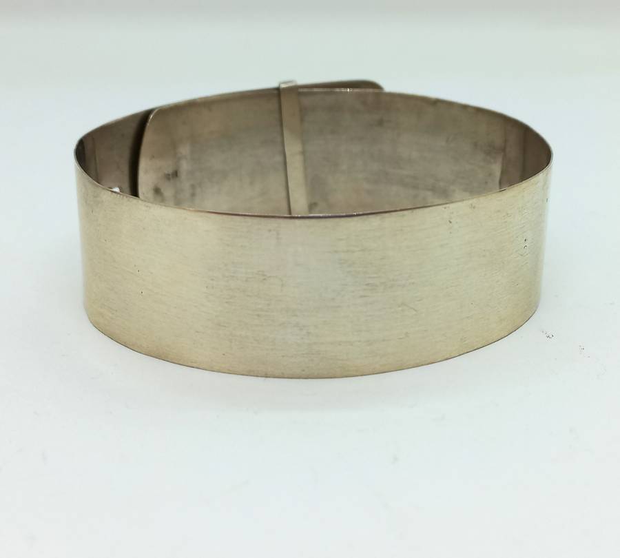 Wide Vintage Silver Cuff Bangle - 14.5g