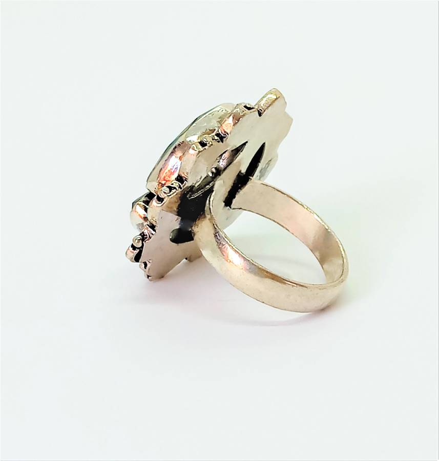 Vintage Natural Rainbow Mystic Topaz Sterling Silver Ring