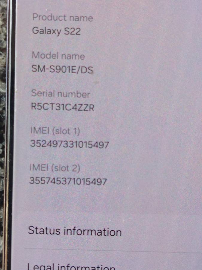 Samsung S22 , 256GB , 5G  . dual sim