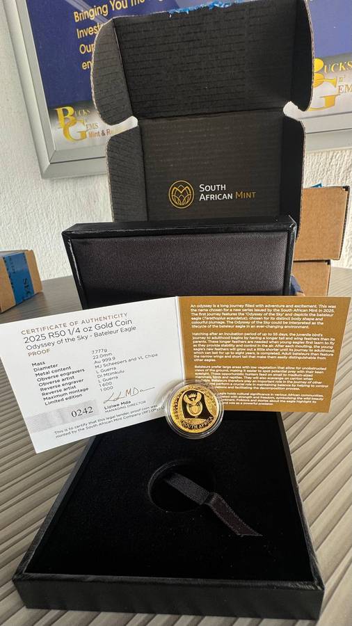 2025 GOLD 1/4oz R50 COIN - ODYSSEY OF THE SKY 1/4oz FINE GOLD 24KT - AS ISSUED FROM MINT SEALED