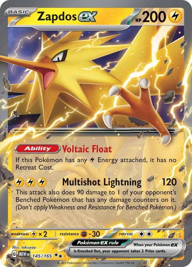 Pokemon - Zapdos Ex 145/165 - Scarlet & Violet 151 (NM)