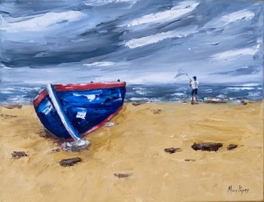 Boat on the Beach Oil Painting