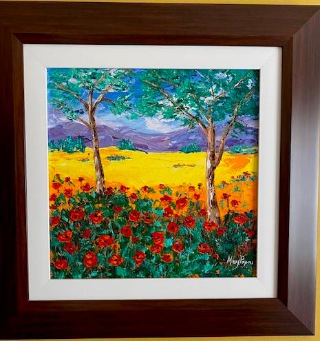 A Field of Poppies, framed oil Painting