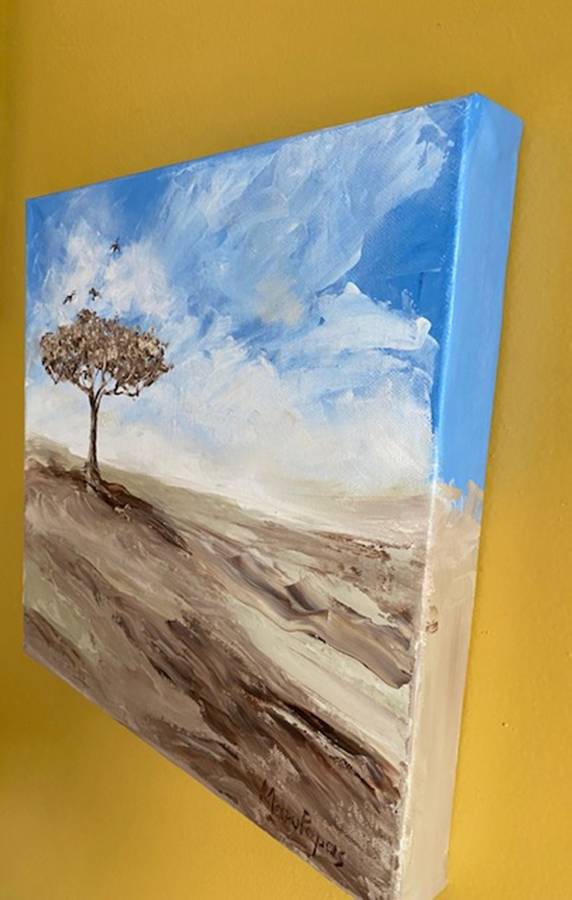 Standing With Birds, Oil Painting