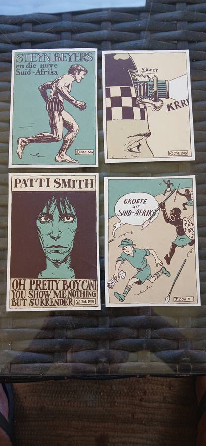 Authentic Anton Kannemeyer (Joe Dog) x 4 Bitterkomix Postcards