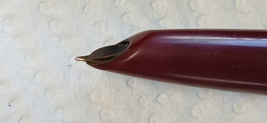 1966 VINTAGE PARKER 51 1/10 12ct R.GOLD CAP&BURGUNDY BODIED FOUNTAIN PEN