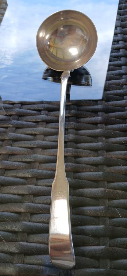 Cape silver Fiddle pattern soup ladle, Johannes Combrink, early 19th century