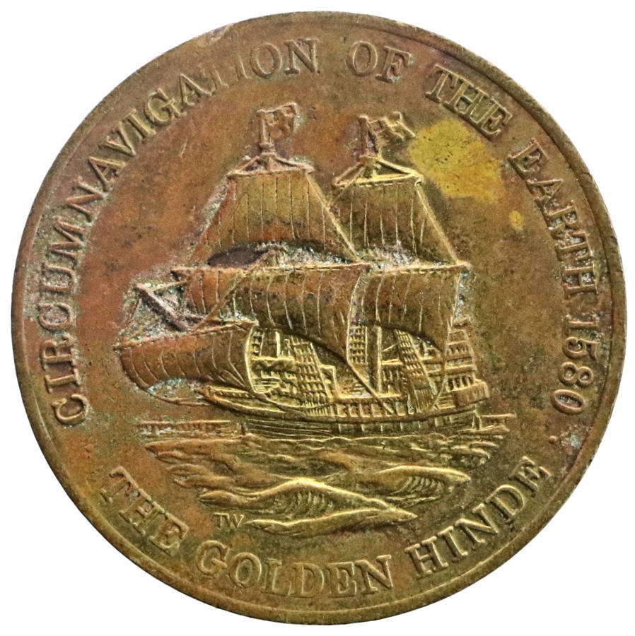 Circumnavigation of the Earth 1580 Commemorative Medallion the golden hinde