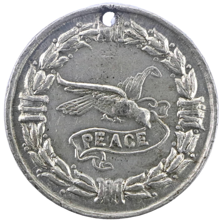 1919 First World War Peace white metal medallion: Cape Town