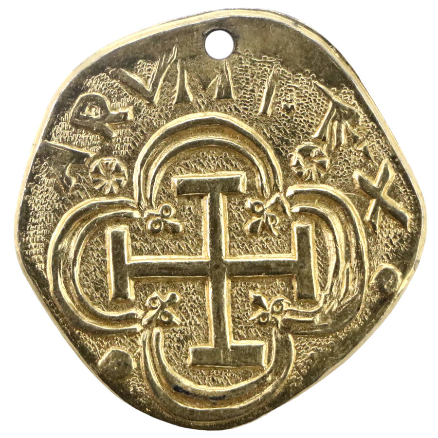 United Kingdom Spanish Cob Promotional Pendant "Lings Jewellery, Henley on Thames" 22kt Gold Plate,