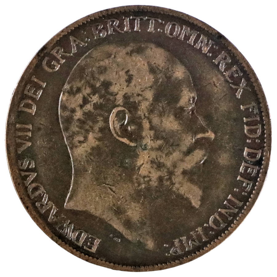 Error 1910 Great Britain 1 Penny KM#794, Die Transfer i.e. Progressive Indirect Design Transfer (Als