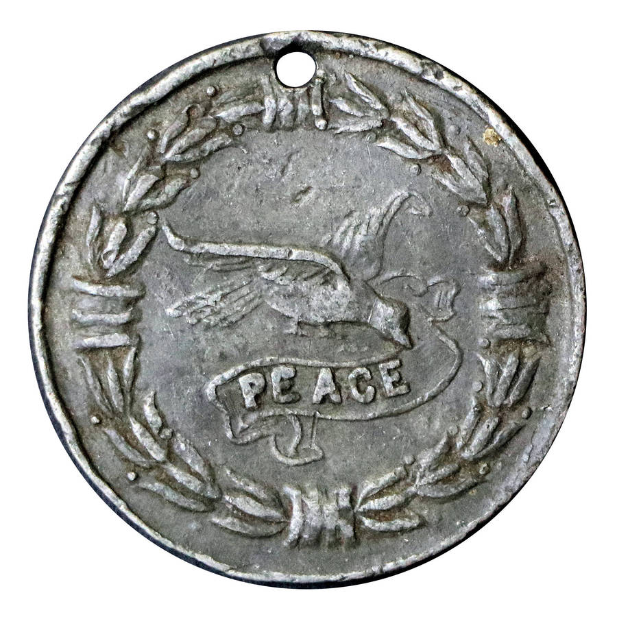 1919 First World War Peace white metal medallion: Cape Town