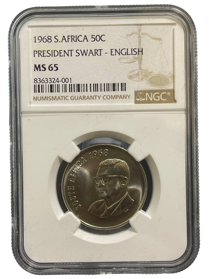 1968 South African 50 Cent English MS 65 NGC