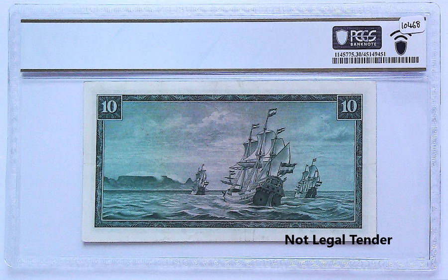 Low serial 1976 South Africa T.W De Jongh Type 9 Third Issue R10 "001422", Replacement "W" Grade Ver