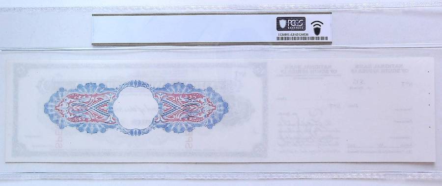 Scarce 1914-25 South Africa Specimen National Bank of South Africa Sola Exchange 15 Pounds PCGS Choi