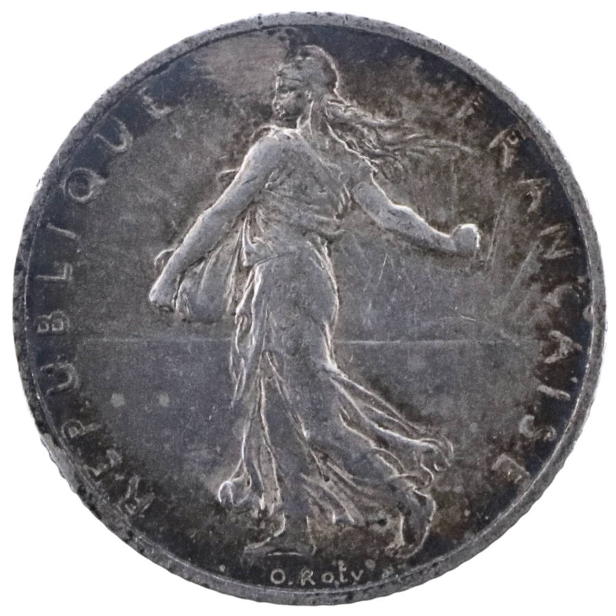 1898 France .835 Silver 1 Franc without mintmark KM#844