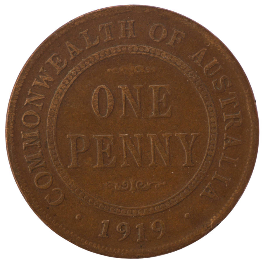 1919 Australia Bronze 1 Penny KM#23