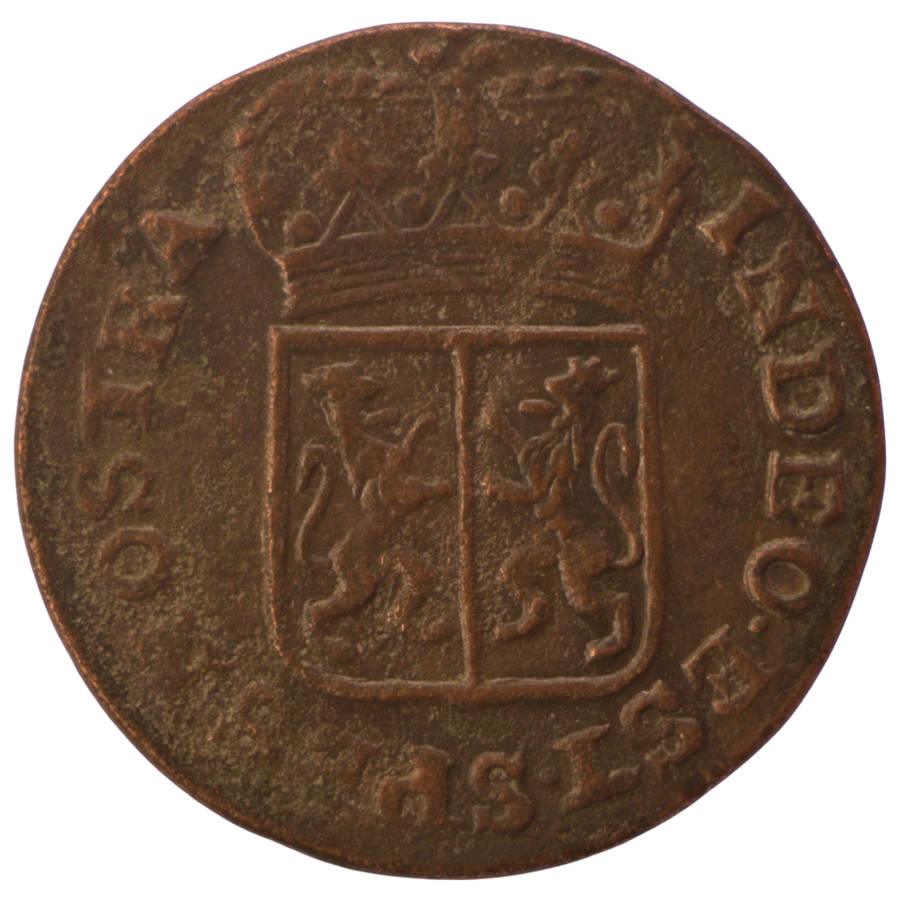 1788 Indonesia Netherlands East Indies United East India Company, mintmark: Ear of Grain VOC 1 Duit