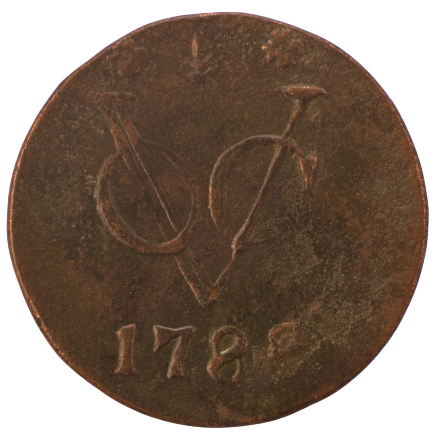 1788 Indonesia Netherlands East Indies United East India Company, mintmark: Ear of Grain VOC 1 Duit