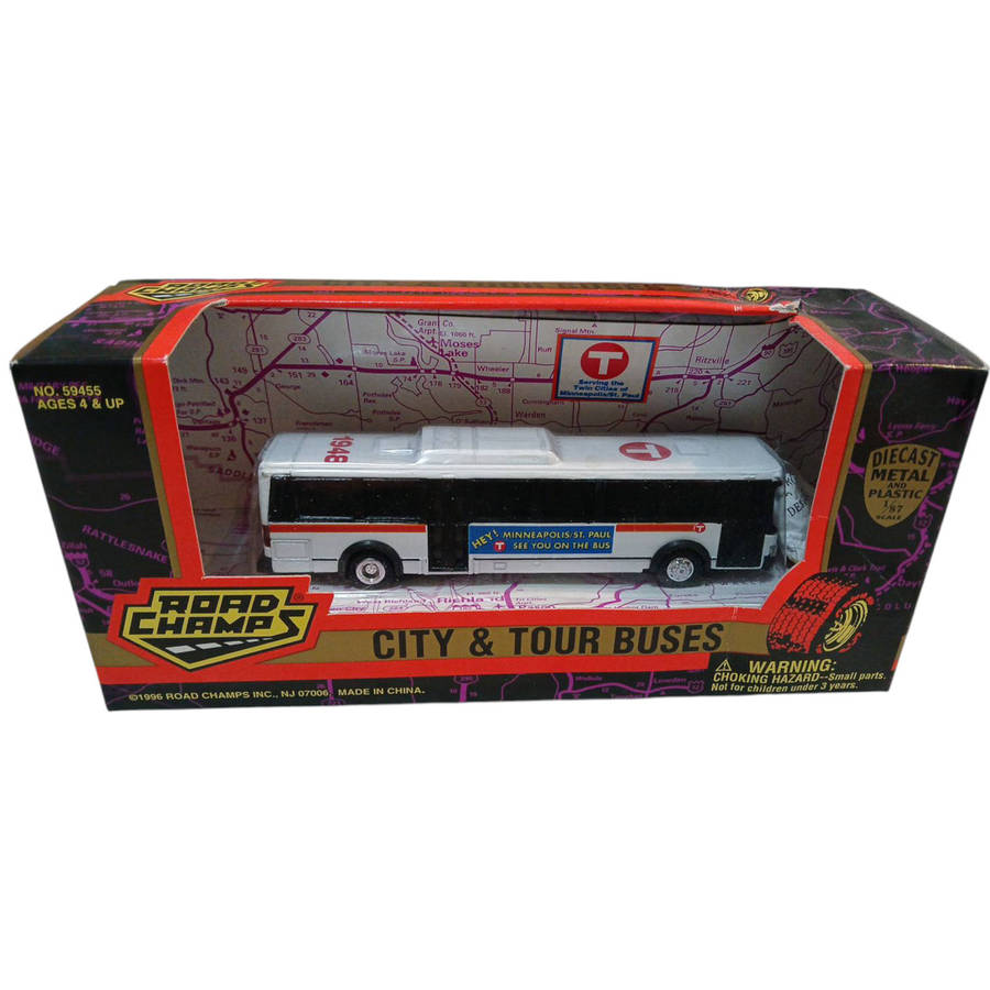 R0 Start-HUGE Car Collection Sale -Road Champs Minneapolis/St Paul City Bus 5" in Original Box