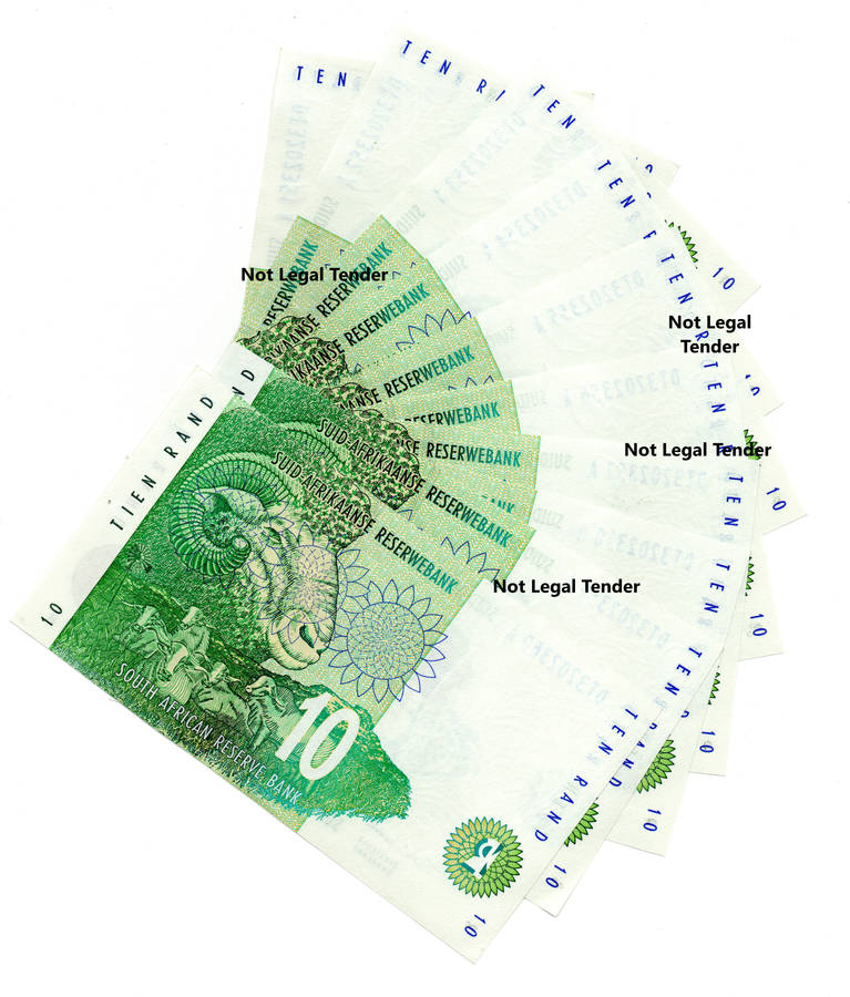 Lot of 10 x 1999-2004 Consecutive South Africa Type 18 T Mboweni First Issue R10's "DT3202351 to DT3