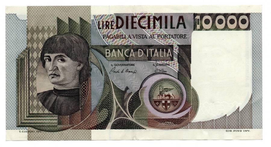 1976 Italy 10 000 Lire Pick#106a, centre fold
