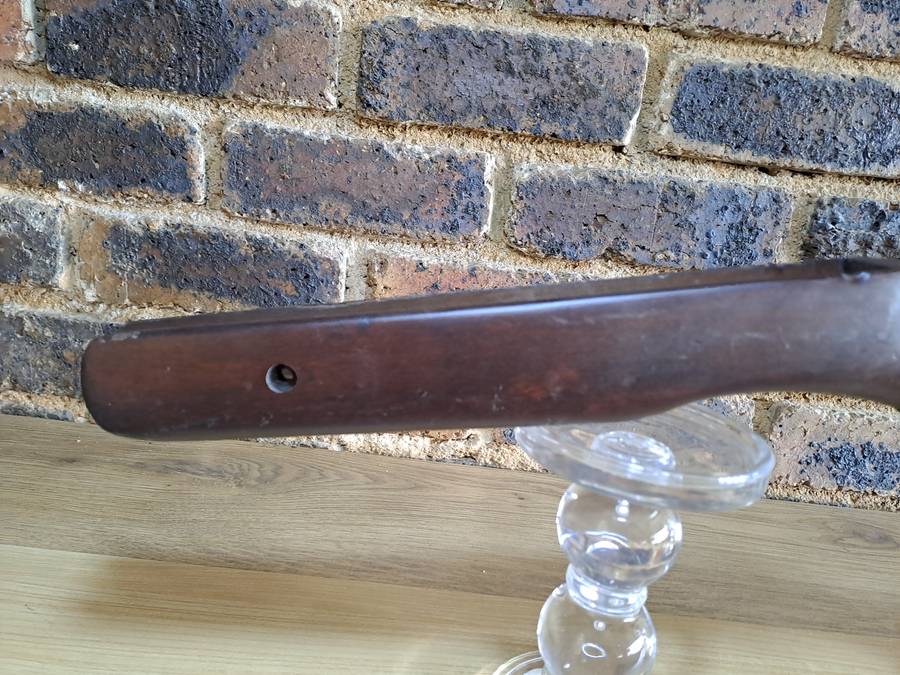 Air rifle butstock replacement dark hard wood with rubber but pad