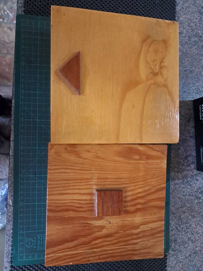 2 wooden boxes padded with faom sold together