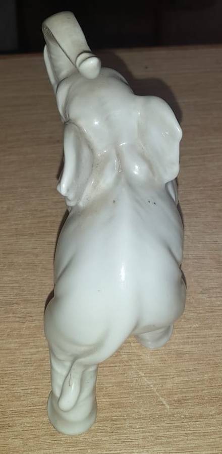 Porcelain Otagiri grey elephant, trunk up